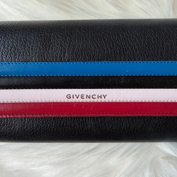 Givenchy Horizon Flap Black Wallet with Blue, Pink, and Red Accents - Picture 6 of 6